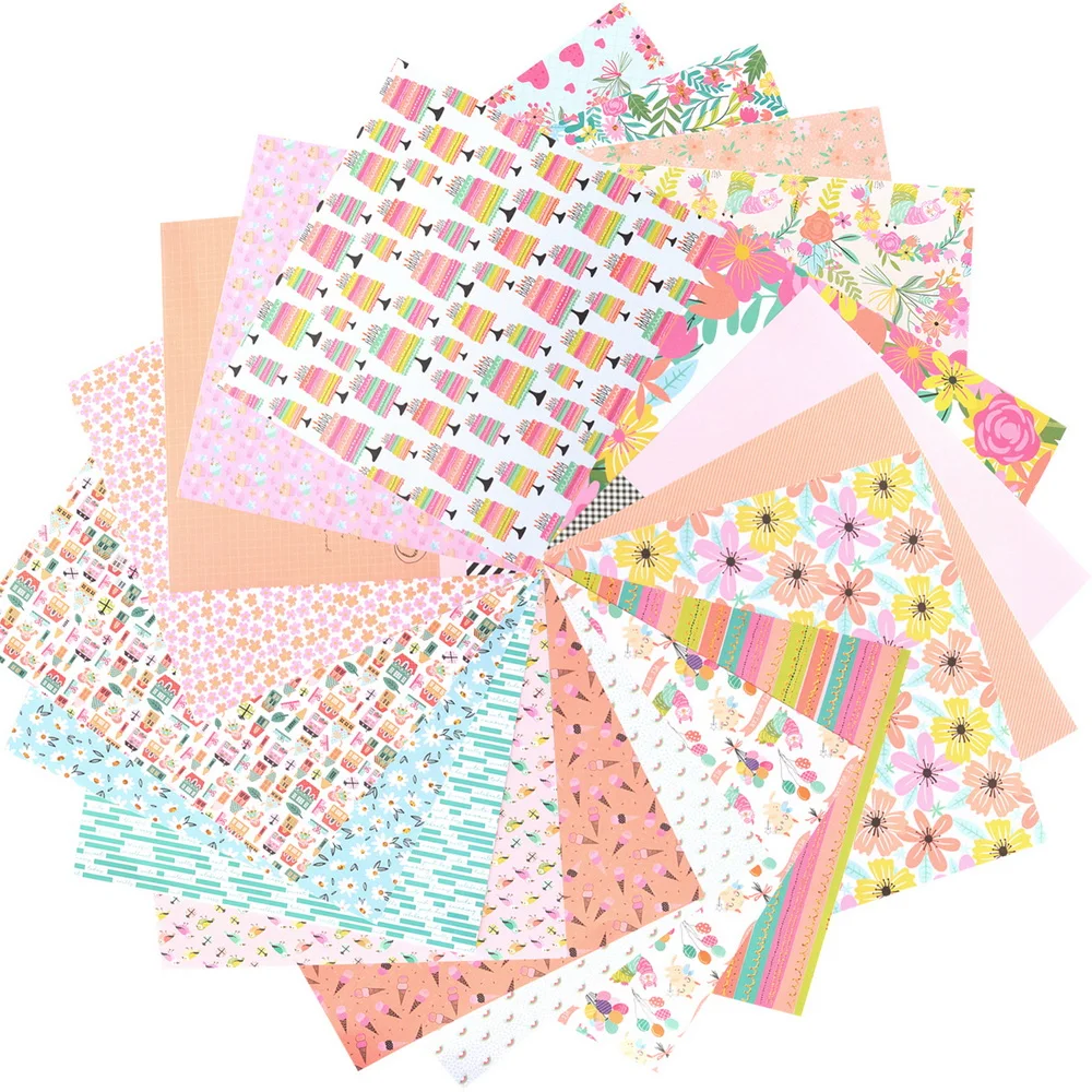 Creative Path 8 Zoll rosa Blumen-Scrapbook-Dekorpapier mit süßem Muster, Journaling-Hintergrundpapier für die Herstellung von Karten – Detail 3