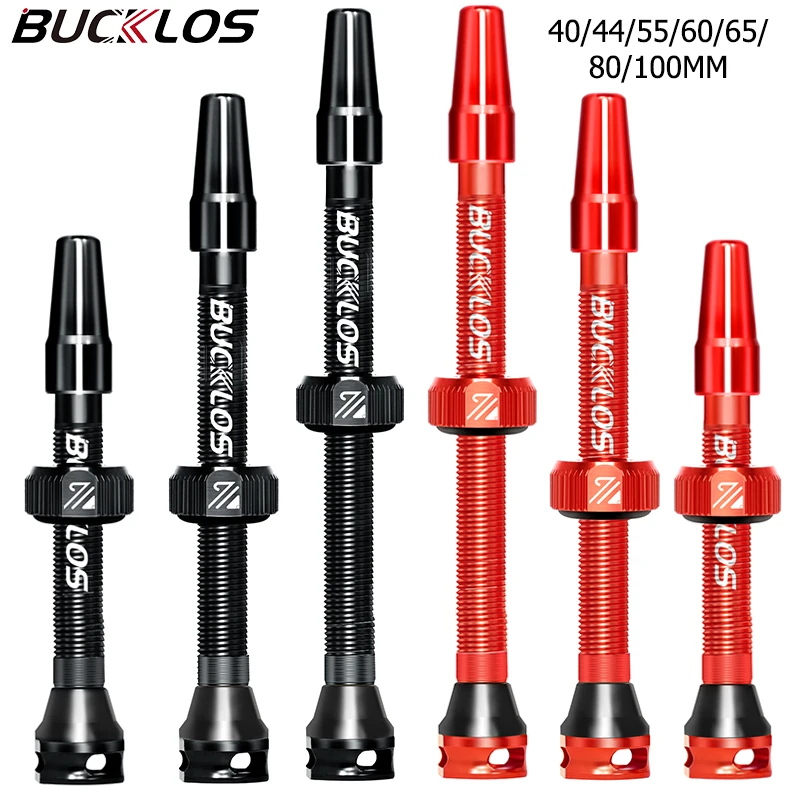 Bucklos วาล์วจักรยานเสือหมอบ40/44/55/60/65/80/100มม. วาล์วแบบไม่มียางสำหรับจักรยานกรวดวาล์วแบบไม่มีท่อวาล์วจักรยาน MTB 1
