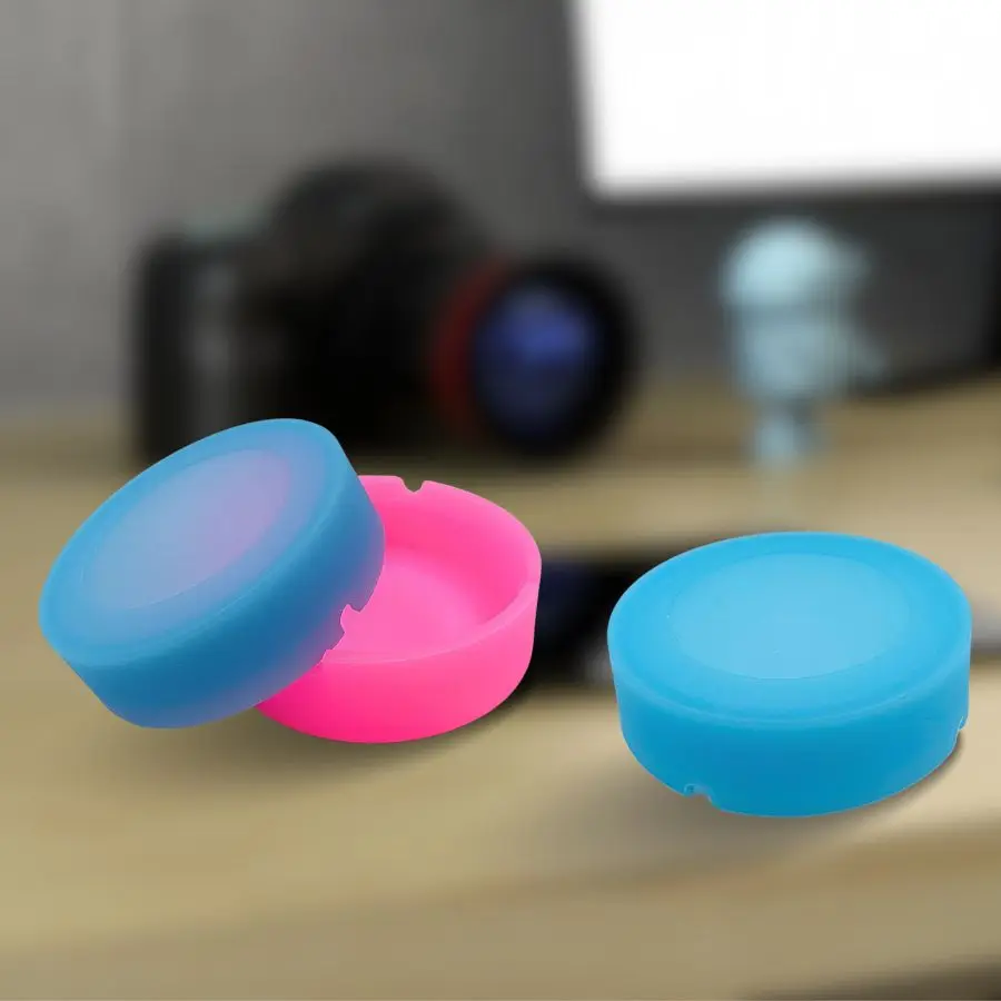 Silicone Ashtray Luminous Fluorescent Round Ash Box Glow-in-the-dark