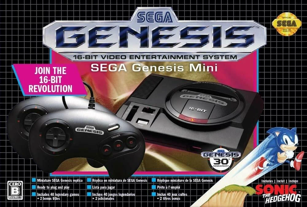 Consola de juegos Sega Genesis mini, 16 40 juegos integrados, 2 juegos pad Asia original|Consolas de videojuegos| - AliExpress
