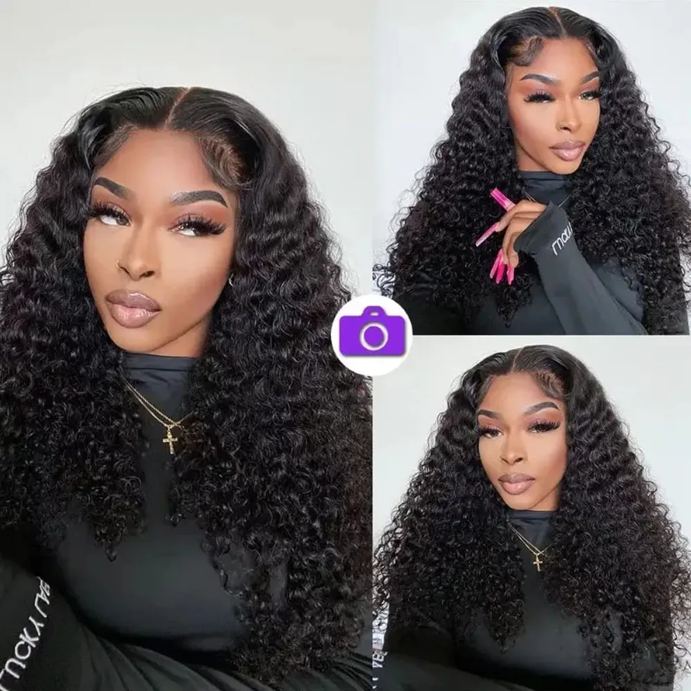 250% Density Glueless Deep Curly Wave Wig Ready To Wear 5x5 HD Lace Closure Wig Pre Cut No Glue 13x4 13x6 Human Hair Wigs Women 6