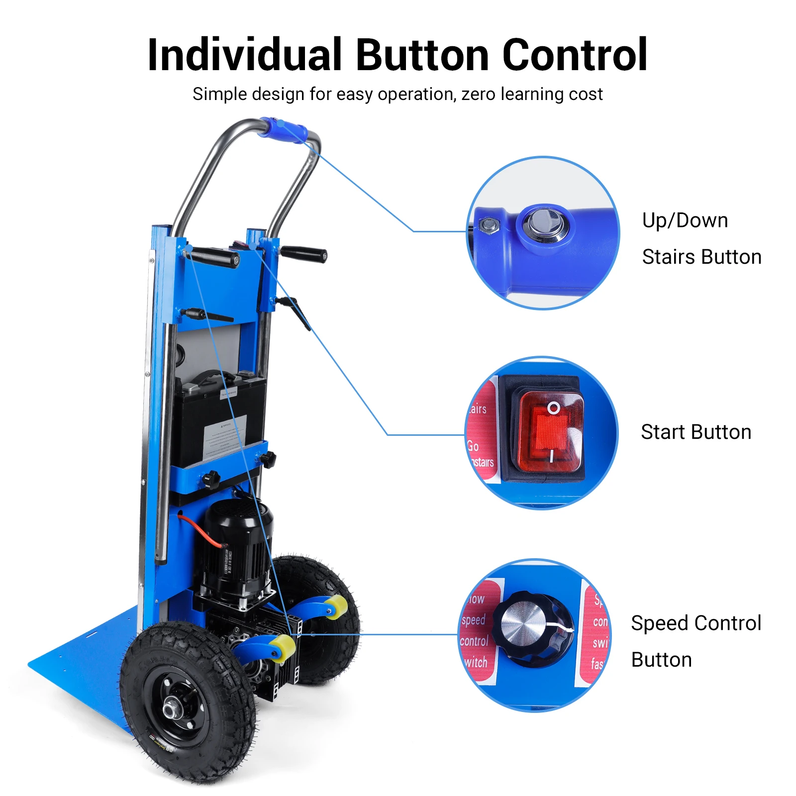 Heavy Duty Electric Stair Climbing Hand Truck Dolly Cart 880 Lb Capacity for Easy Transport of Heavy Objects up And down Stairs 4