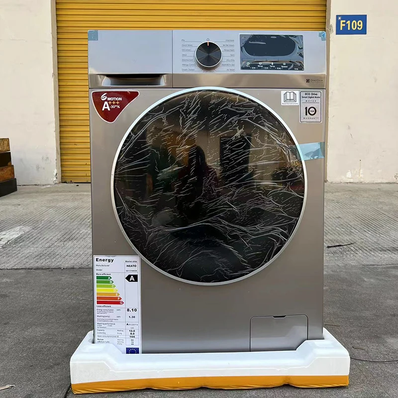 A4cee0a1c1b774a98a0a263ba61300ab5J Drum Washing Machine Compact Portable Full Automatic Laundry Washer in Gray Apartment with Drain Pump LED Display Programs Mallzona