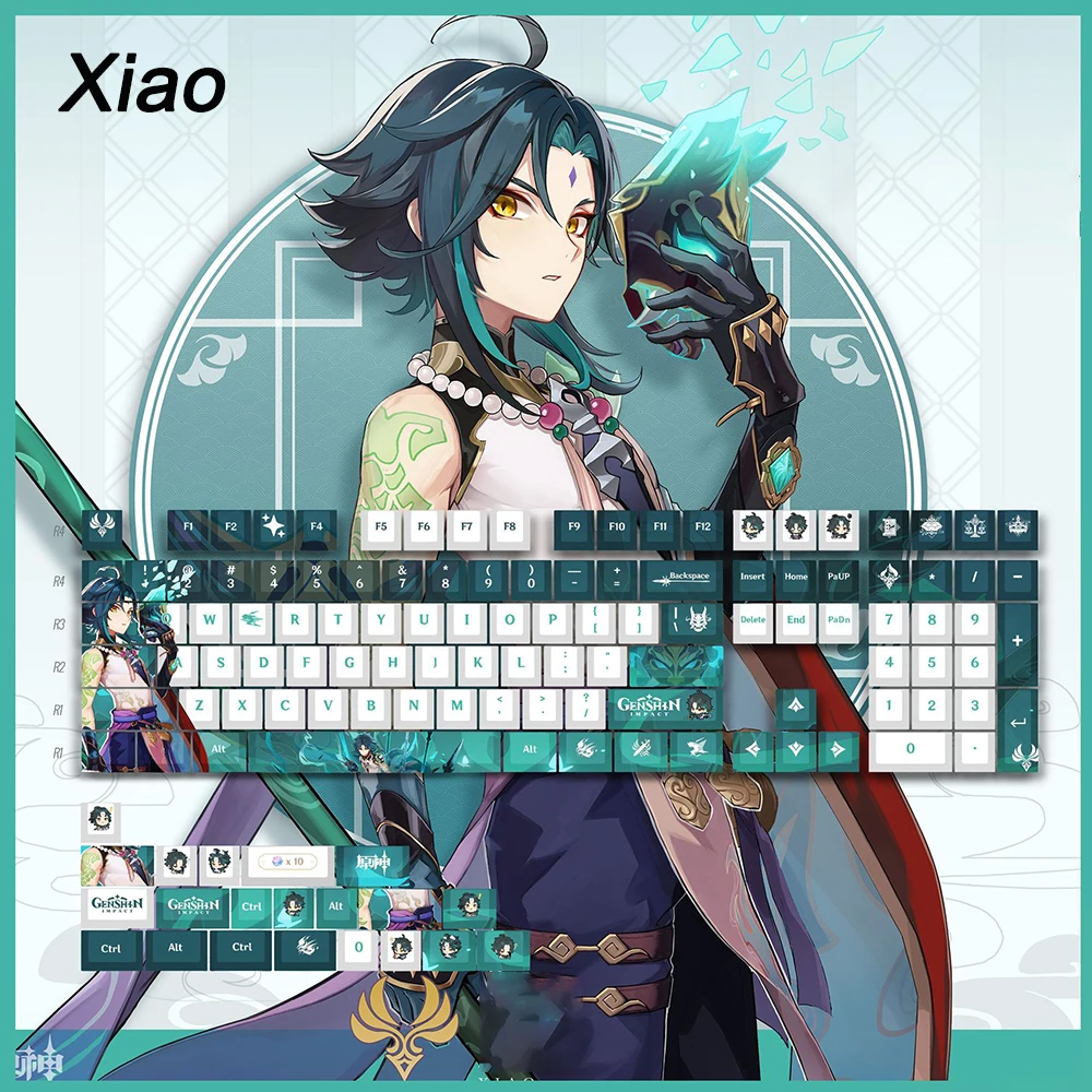 Teclas Genshin Impact Teclado Raiden Shogun Anime Cereja Kamisato Ayato Cosplay Pbt para mx Switch 128 Teclas - Imagem 5