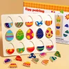 Easter Egg Matching Puzzle Toy for Kids Montessori Wooden Colorful Eggs Shape Matching Game for Fine Motor Skills Development 5