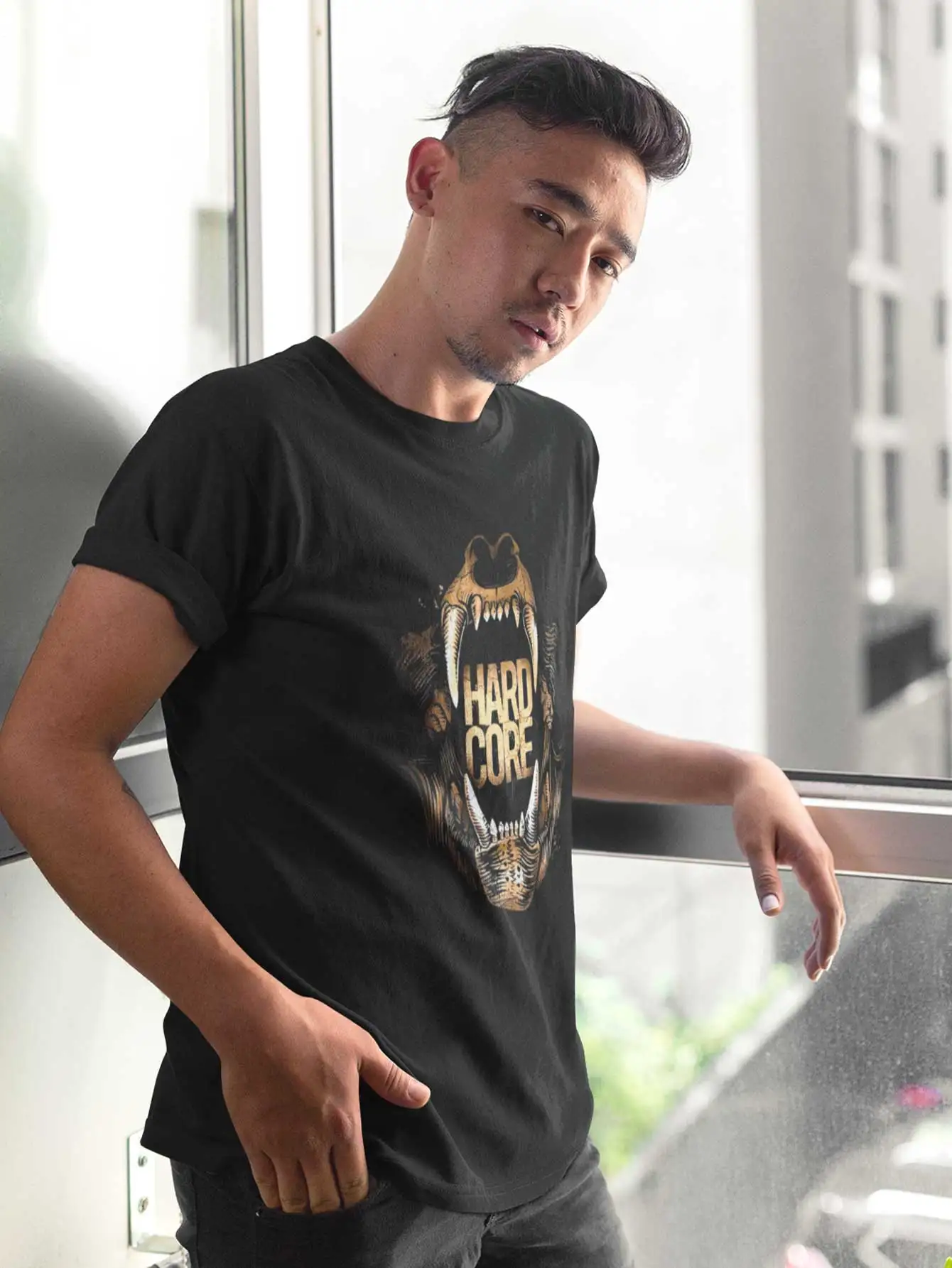 Playera de Hombre 1 Pza con Estampado Alien tipo Semitono | Prenda Recta y de Tela Delgada 100% algodón | Pega Vinilo