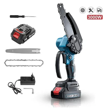 6 inch electric chain saw portable chainsaw portable tree cutter for wood pruning electric garden tool compatible Makita 1 battery