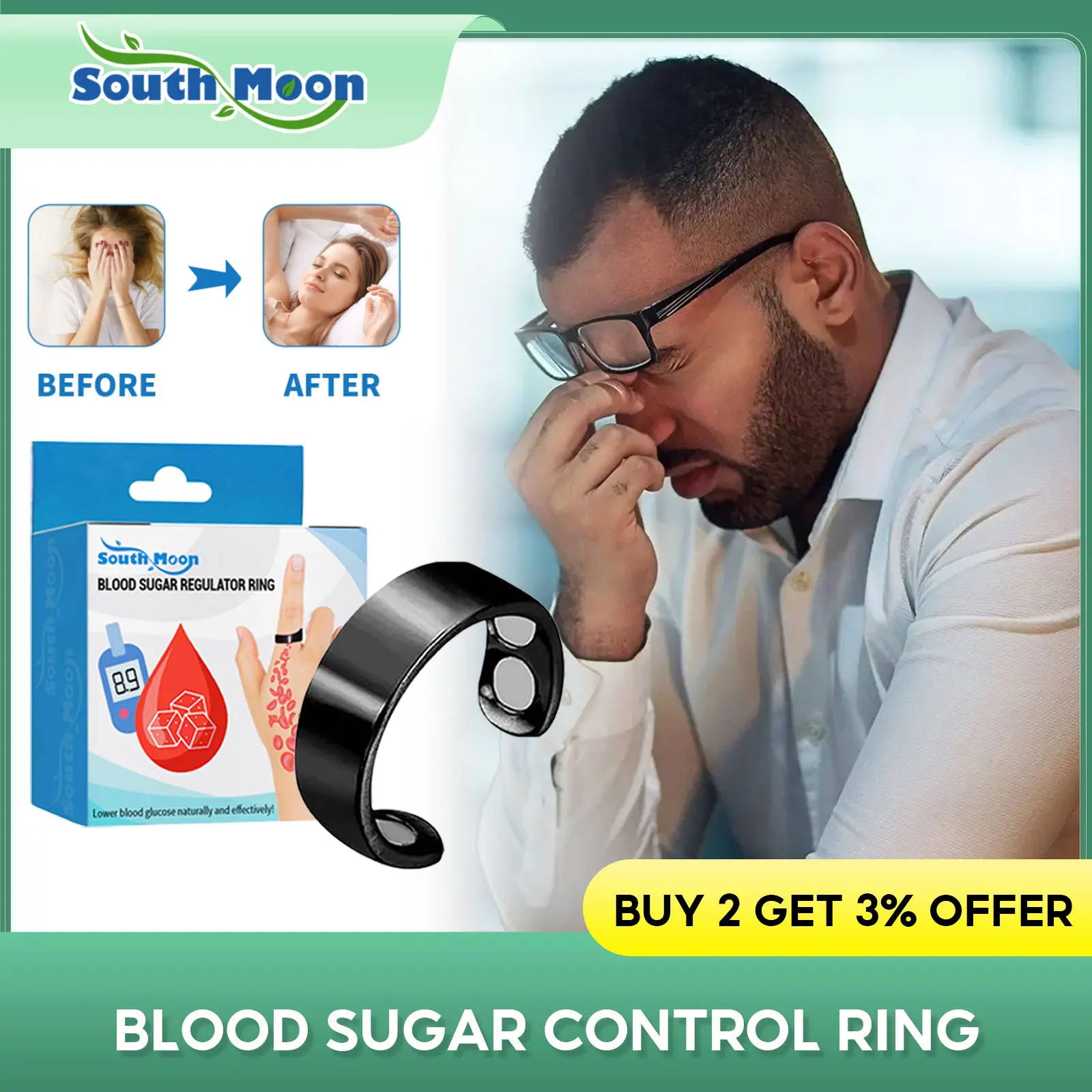 BloodSugarControlRingTreatDiabetesImproveSleepBlurredVision