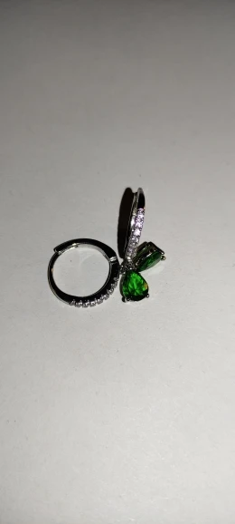 Valuable Lab Emerald Diamond Dangle Earring Jewelry photo review