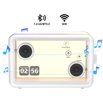 AEEZO L1 Bluetooth Speaker Hi-Fi Audio Clear Glass Screen Dynamic Suspended Lyrics Wireless Portable Audio Video LED Speakers 1