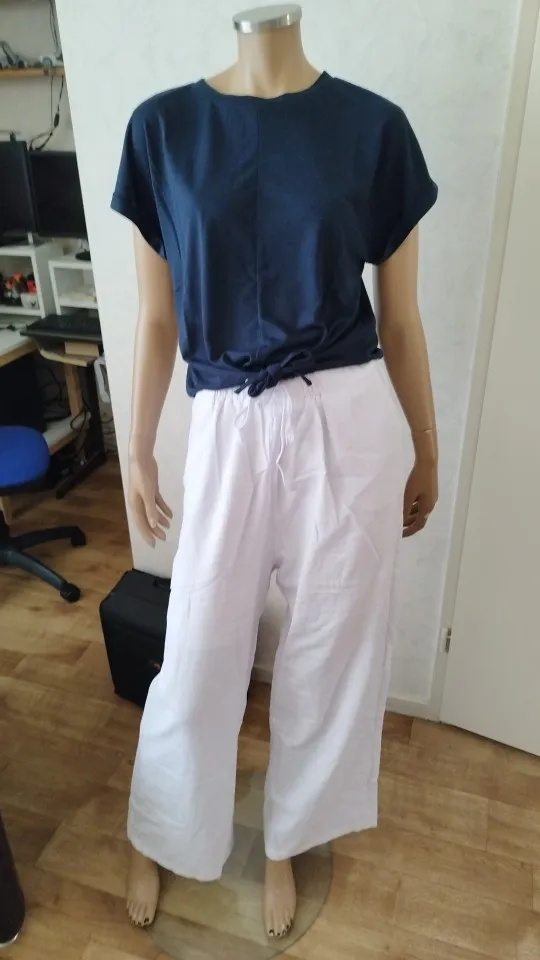 Luxe Linen-Cotton Wide Leg Pants - Breathable Summer Style photo review