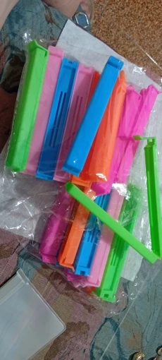 Clips de sellado coloridos a prueba de humedad, abrazadera selladora de bolsas de aperitivos para mantenimiento fresco, para bolsas de plástico, accesorio de cocina reutilizable, 5-30 Uds. photo review