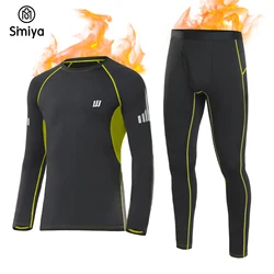 Men's Thermal Underwear Set Long Johns Quick Dry Breathable Base Layer Top Bottom with Fleece Lined for Winter Skiing Running