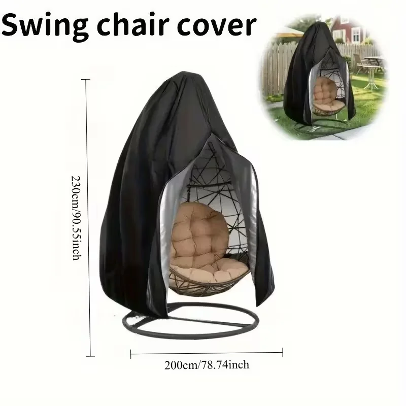 Chair Cover Waterproof 210D Heavy Duty Patio Hanging Egg Chair Cover Single/Double Seat Cocoon Swing Chair Protector Garden Dust