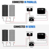 Panneau solaire flexible monocristallin ECO-WORTHY 100W 12V avec câble de charge pour camping-car, voiture, bateau, batteries 12V 8