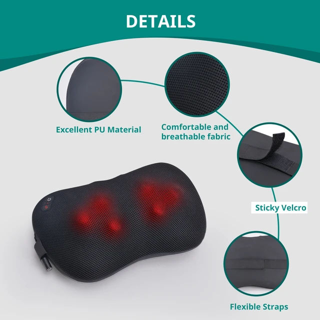 Shiatsu Neck and Shoulder Massager Heated Back Massager U Shape Deep  Kneading Electric Massage Pillow For Neck Waist Leg Body - AliExpress