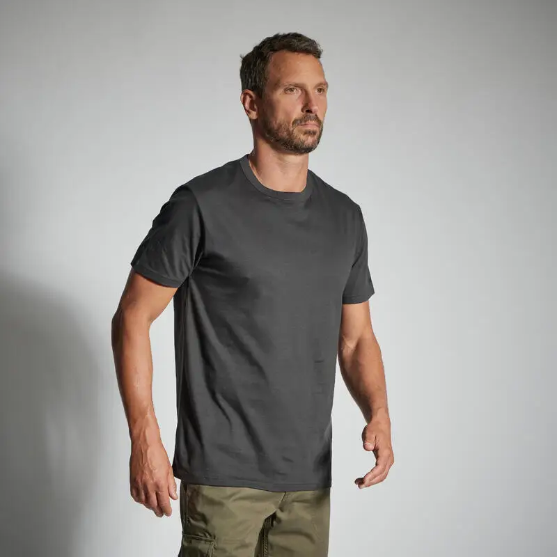 Decathlon Camiseta de exterior para hombre camisa de caza y observacion de la naturaleza color gris 100