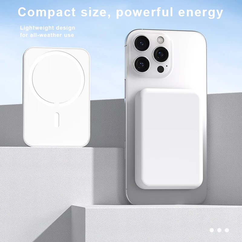 Mini Wireless Fast Charging, 5000 Mah Magnetic Wireless Power Bank, with 15 Watt Fast Charging Function Suitable for Apple 12 and Above Series Mobile Phones, a Must-Have Portable Outdoor Emergency Backup Power Supply 4