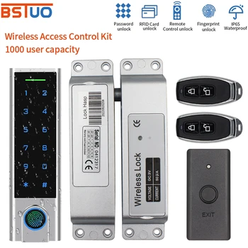IP65 방수 도어 무선 액세스 제어 시스템, 미터법 RFID 키패드, 전기 잠금, 출구 버튼, 원격 제어 키, 433Mhz