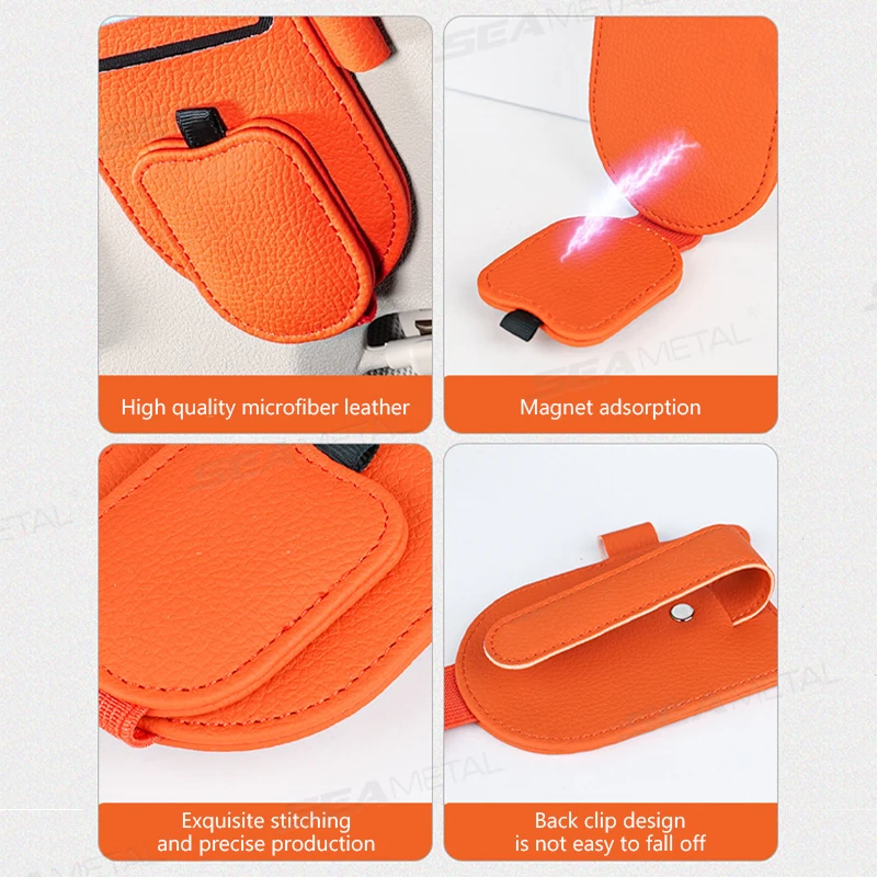 Magnetic Car Visor Glasses Holder with Card Holder