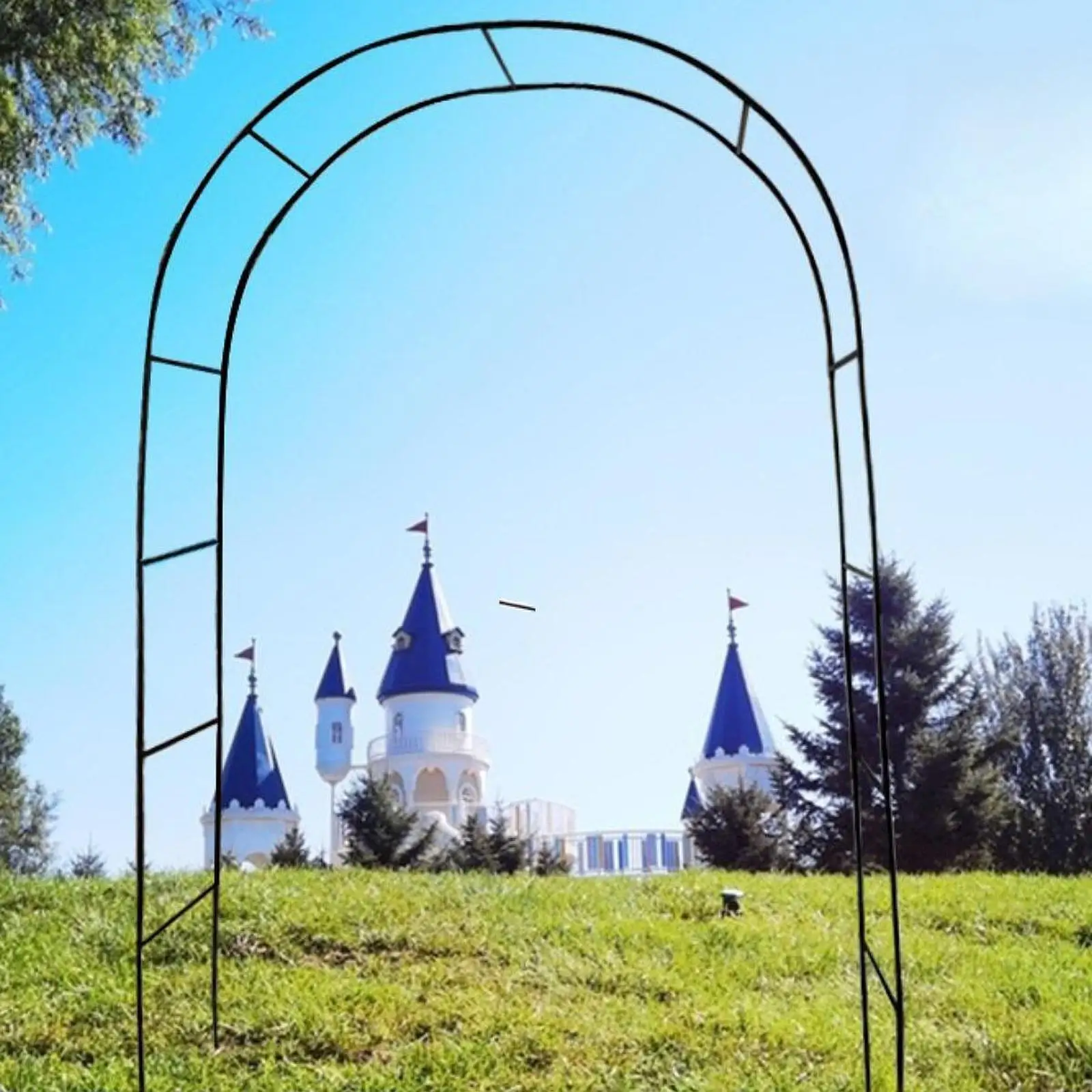 DIY Metal Garden Arch Trellis 240x140x38cm Flowers Frame Multipurpose for Roses Vines Bridal Party Decoration Sturdy