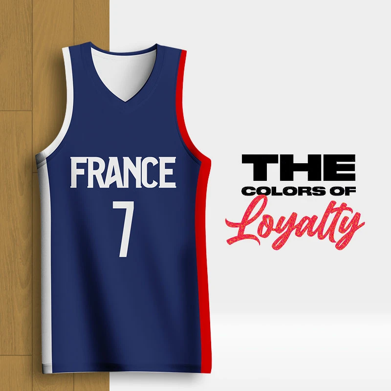 Basketball Jerseys For Men Full Sublimation France Letter Printed