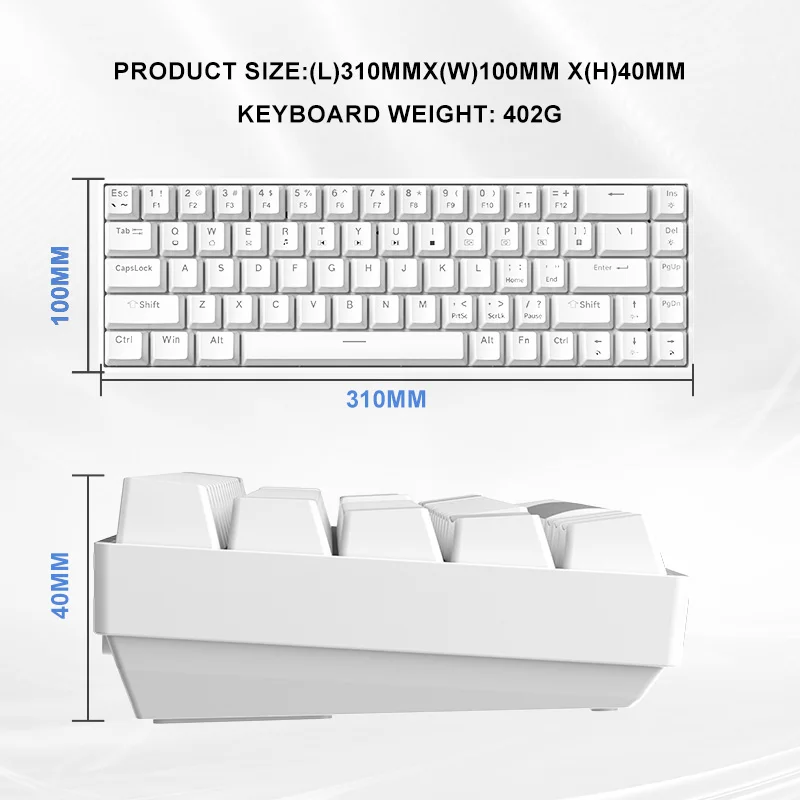 ZIFRIEND TK68 Mechanical Keyboard 68 Keys Hot Swappable Wired Real