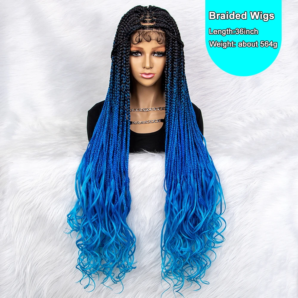 Synthetic Lace Front Wig Braided  Colored Lace Front Braids Wig