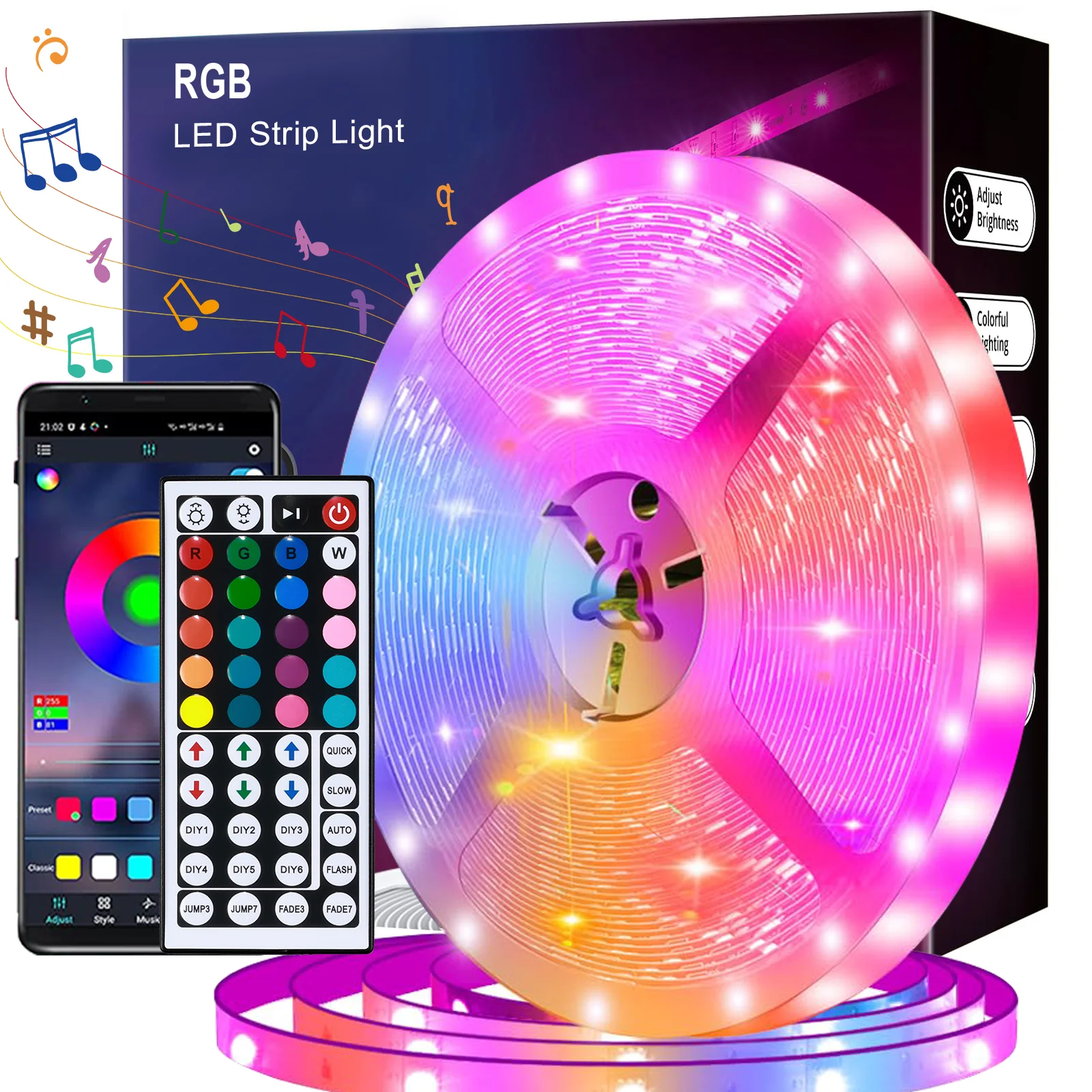 รูปสินค้า LED Strip บลูทูธ ปรับสีได้ ตกแต่งห้อง