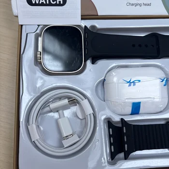 Smart Watch and Earbuds 2 in 1 Set, All in One Smartwatch Bundle with Wireless Earbuds, Charging Cable, Adapter and Extra Strap, Bluetooth Calling Fitness Tracker Smart Watch Compatible with iOS Android, Health Monitoring Wearable Tech Gift Set 6
