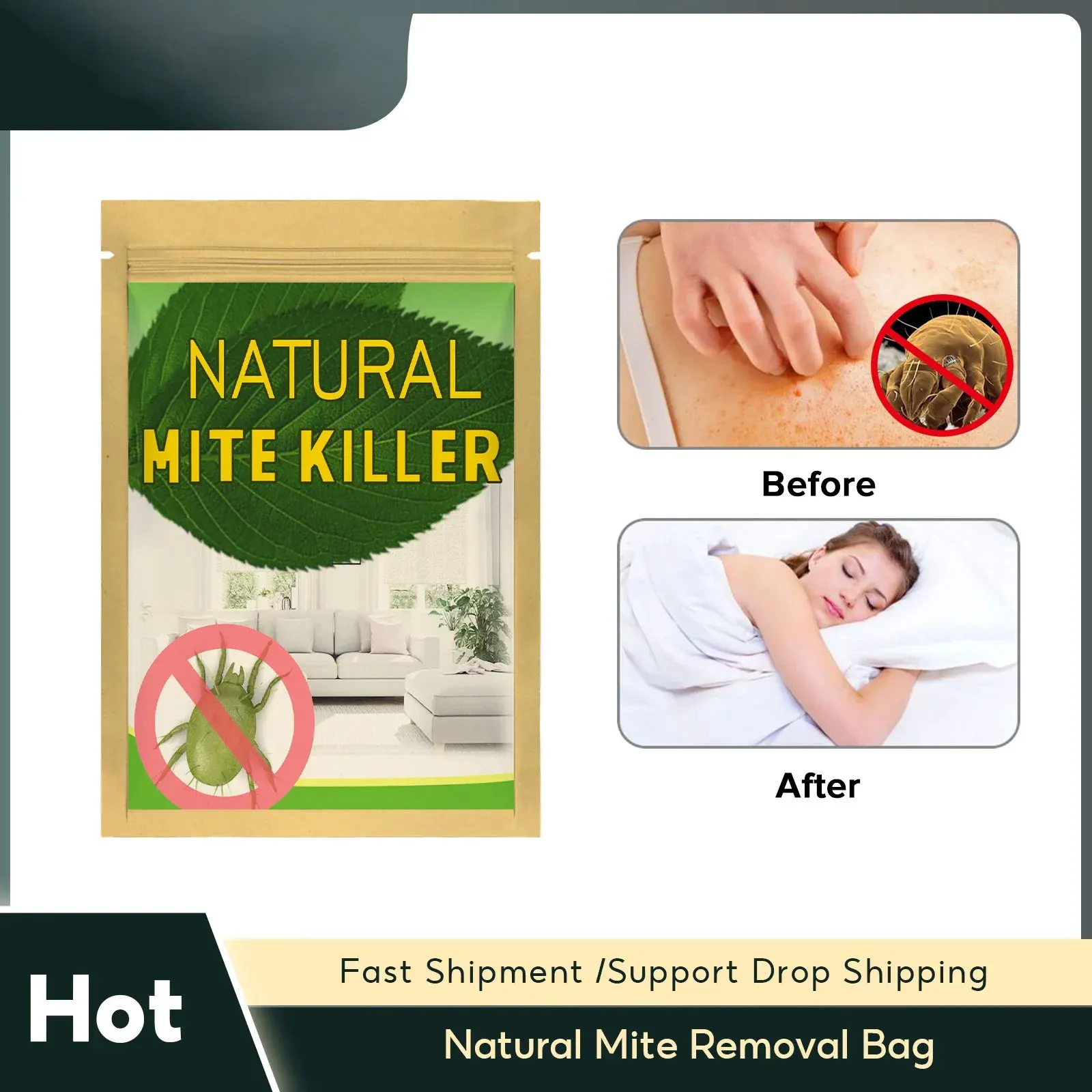 Natural Mite Removal Bag Natural Herbal Bed Bug Eliminator Killing Worms Pillow Sheet Sofa Deodorant Anti Bacteria Mites Killer
