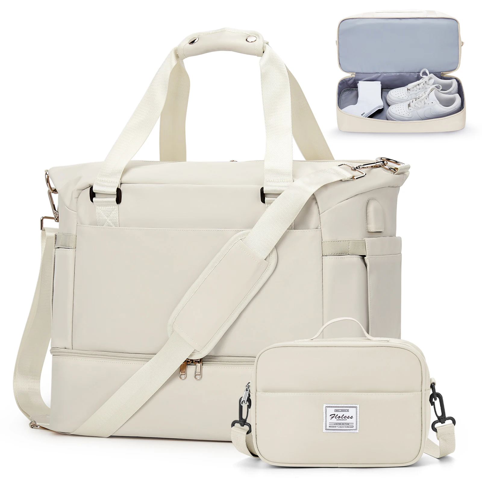 حقيبة قماشية نسائية، مثالية لقضاء عطلة نهاية الأسب...