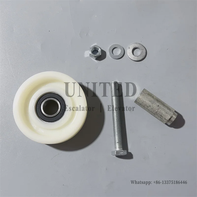 4PCS Escalator Handrail Guide Roller 100*34*6204 White with Shaft OD100mm W34mm Escalator Spare Parts