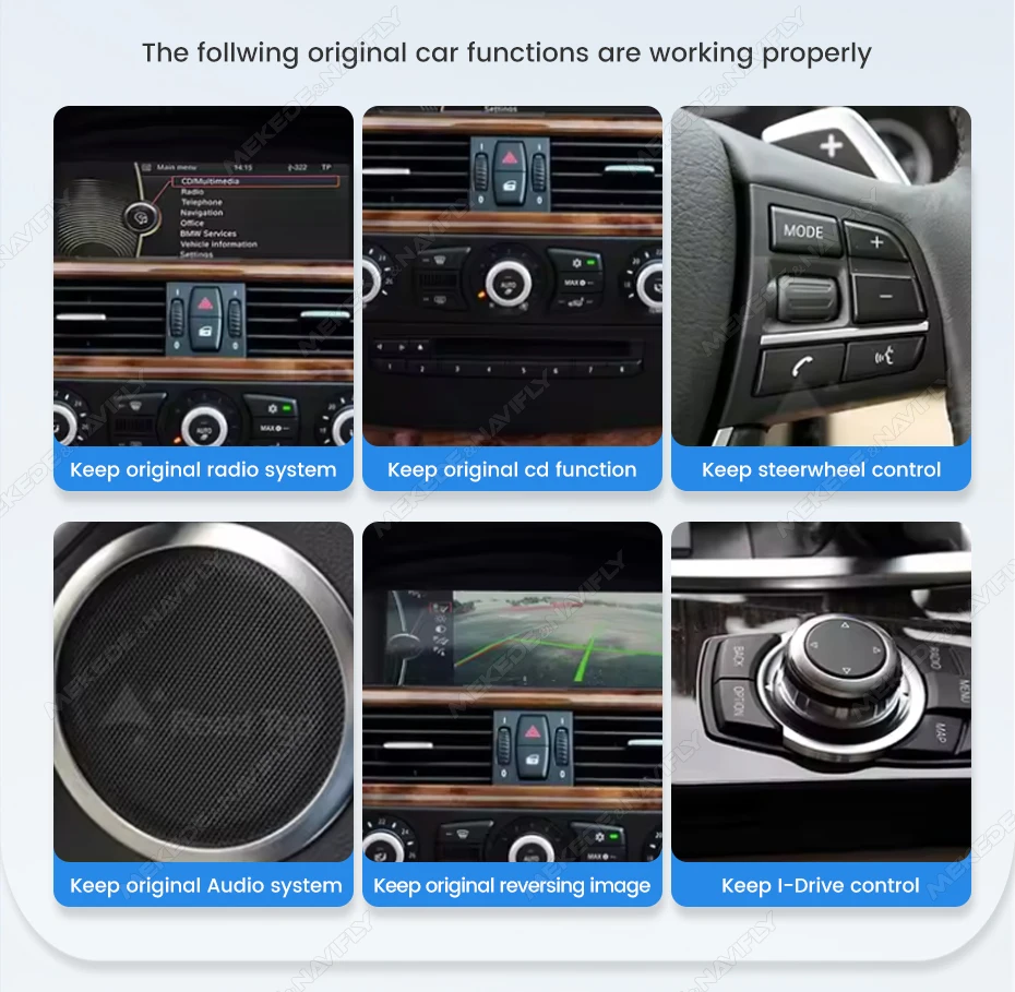 MEKEDE Linux 8,8-zoll Auto Radio Carplay Für BMW 3 5er E60 E61 E63 E64 E90 E91 E92 E93 E94 multimedia Bildschirm Android AUTO – Detail 9