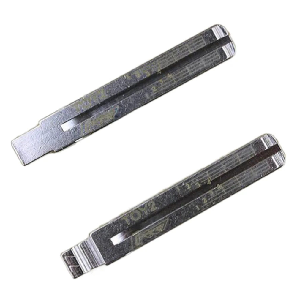 10pcs TOY2 Engraved Line Key Blade For Toyota Subaru Scale Shearing Teeth Cutting Key Blank 2 IN 1 (No 77)