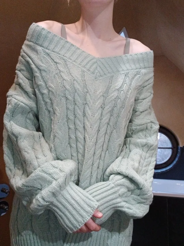 Women Suit French Plus Size Matching Sets Temperament Knitted Sweater Slimming Mini Dress Two-piece Set photo review