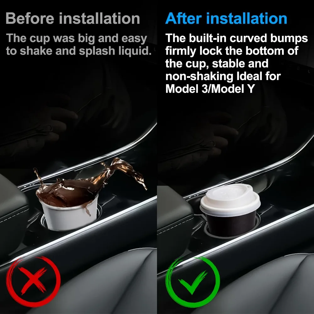 For Tesla Model 3/Y/3 Highland 2024/Y Juniper 2025 Central Control Water Cup Limiter Fixed Drink Holder Car Interior Accessory