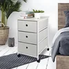 HEFPTURE 3-Drawer Nightstand – Fabric Side Table Storage Tower with Wheels, Compact Dresser Chest for Bedroom or Office 1