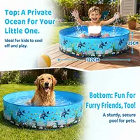 Piscine pliable pour animaux de compagnie, piscine ronde en PVC pour chien, piscine portable pour l'extérieur, pour la cour, le jardin, les jeux aquatiques d'été 2