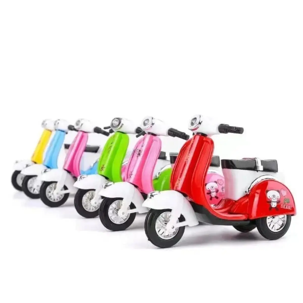 Mini Moto Escala Vehículo De Juguete Para Tirar Hacia Atrás
