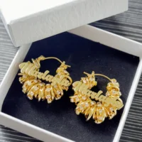 Custom Name Wrap Earrings with Tennis Chain for Women