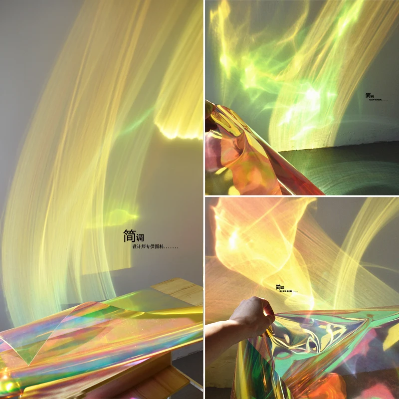 Filme Transparente do Laser para a Decoração Sinfonia Dourada Roupa Fluorescente Couro Impermeável Suportes Fotográficos - Image 2