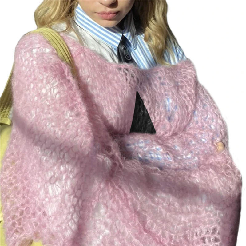 Sweater Pentagram Pattern Long Sleeve Tops y2k Aesthetic Grunge Fairycore Hollow Out Crochet Clothes 2000s Knitwear 13 Sweater Pentagram Pattern Long Sleeve Tops y2k Aesthetic Grunge Fairycore Hollow Out Crochet Clothes 2000s Knitwear