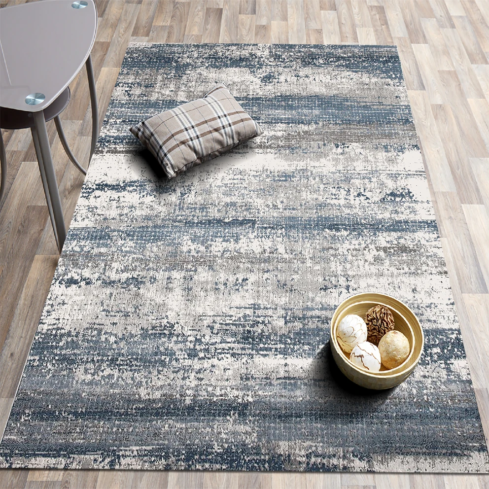

Printed Ethnic Modern Patterned carpet -Navy blue & gray non-slip carpet /Children's room bedroom living room carpet