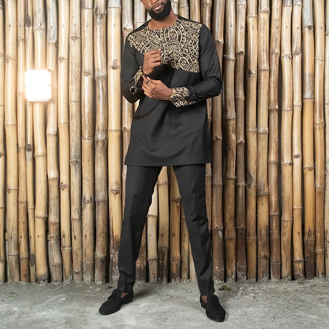 Tejiri Patchwork Long-Sleeve Shirt And Trouser - Image 3