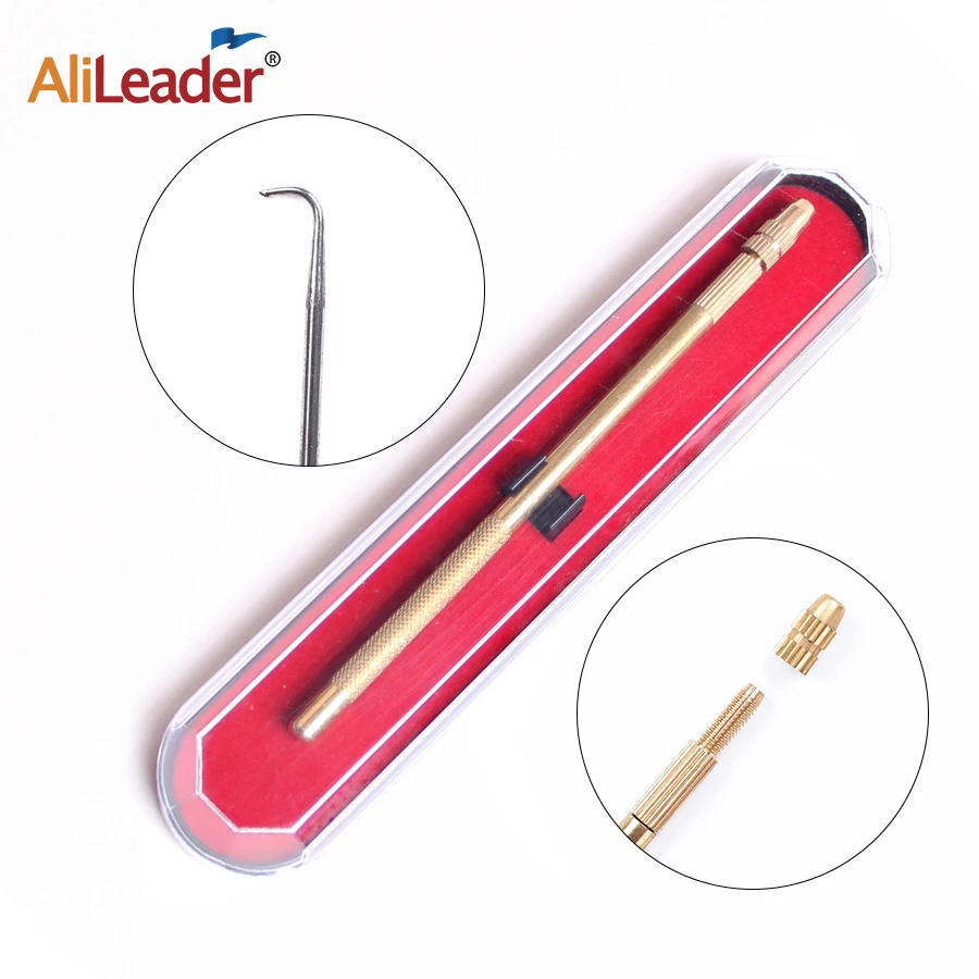 Alileader Ventilating Needle Wig Making 1Pcs Ventilating Lace Wigs Holder 3 Pcs Pins Black Rustproof Packaging hair extensions tool,lace wig needles