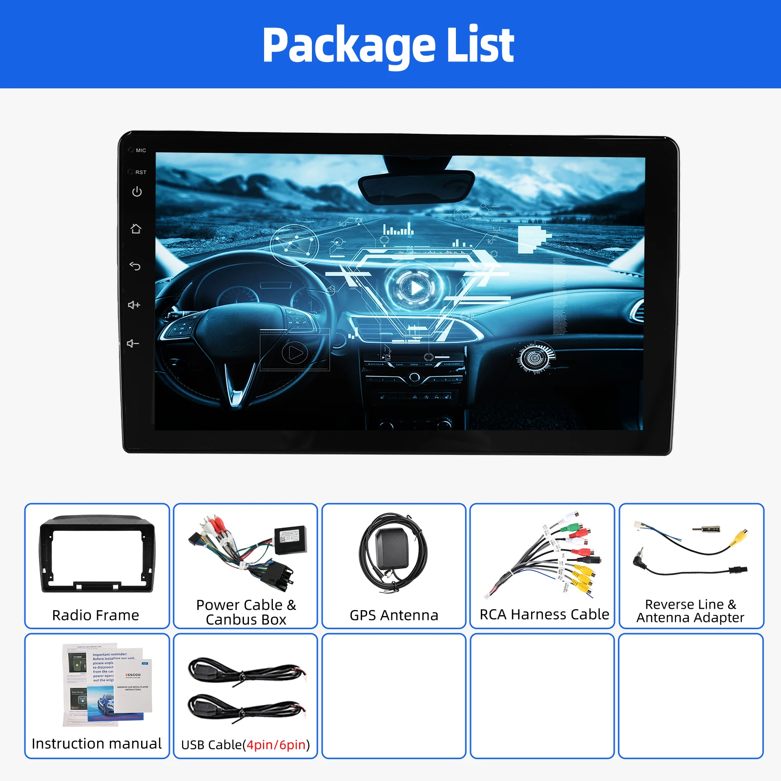 Radio Estéreo para Auto MOPECT de 9 Pulgadas con Android 15, GPS, Navegación, Bluetooth, AM/FM, Carplay, 32G/64G para Fiat Doblo MK2 2010-2015/ Opel Combo D 2011-2017 3