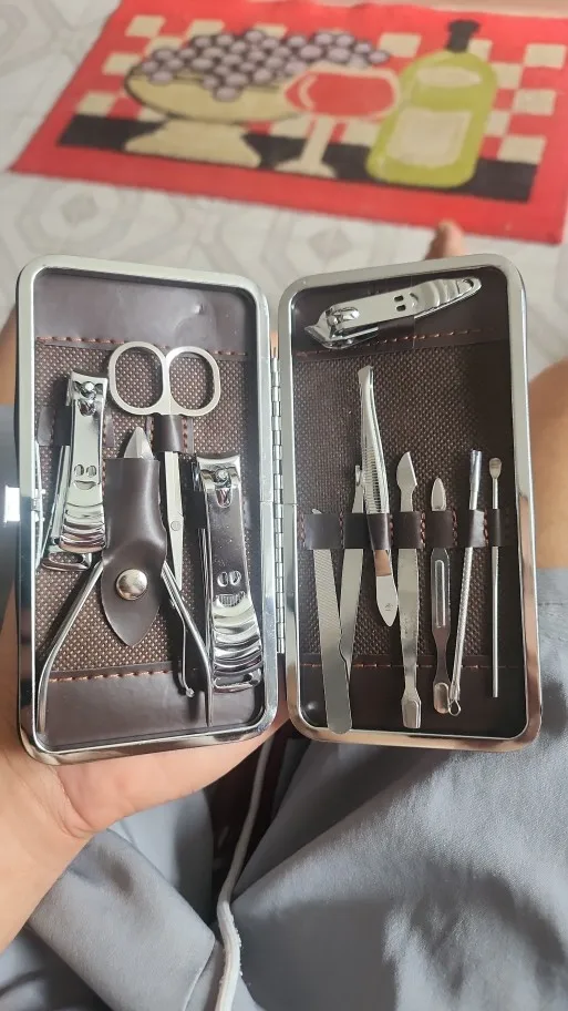 Kit Cortador De Unha Manicure Portatil Estojo Pinca Tesoura photo review