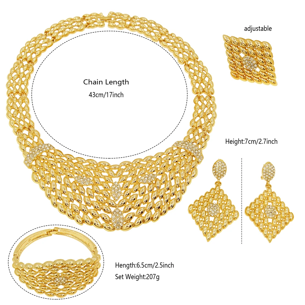 Stunning Necklace Earrings Ring and Bracelet for women