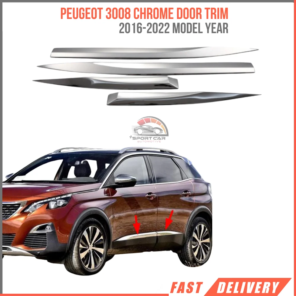 Chrome Door Handle Cover for Peugeot 3008 2016-2023 Trim S.Steel 8 Pcs